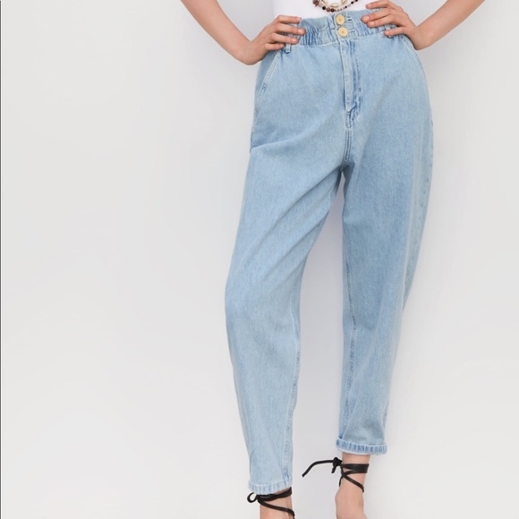 paperbag waist jeans zara